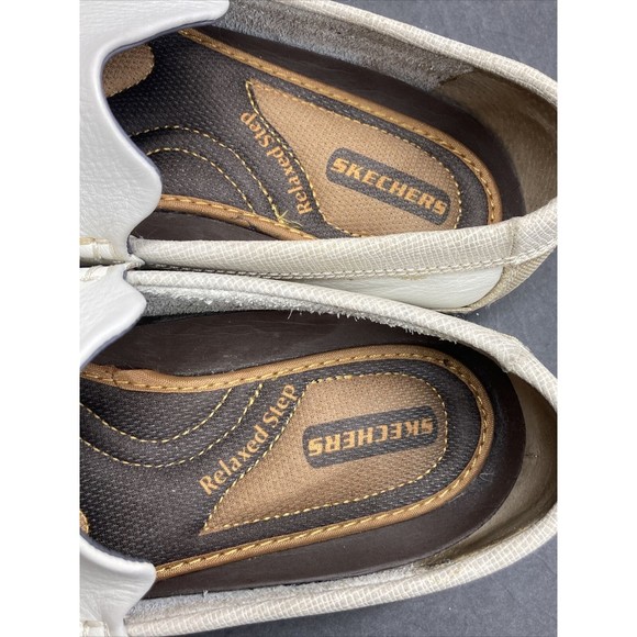 Skechers Relax Step Driving Moccasins Loafers Shoes Mens 8.5 Off White SN-61152 - Picture 15 of 16